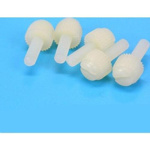 10-50pcs M3 M4 M5 M6 M8 Slotted Nylon Thumb Screw PA66 Nylon white Plastic Hand Twist Screw Computer Hand Tighten Screws
