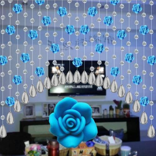 10 Meters Rose Curtain Crystal Bead Curtain Partition Entranceway beaded-fringe-for-curtains Crystal bead curtain decoration