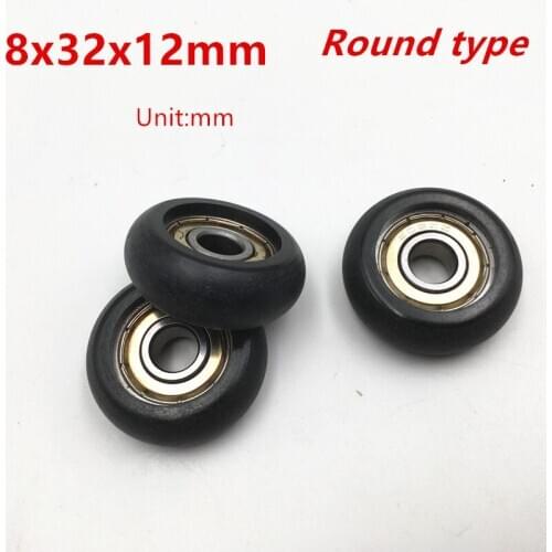 10pcs 608zz bearing POM coated roller wheel runner single 8*32*12mm roller wheel bearing roller for furniture free Shipping