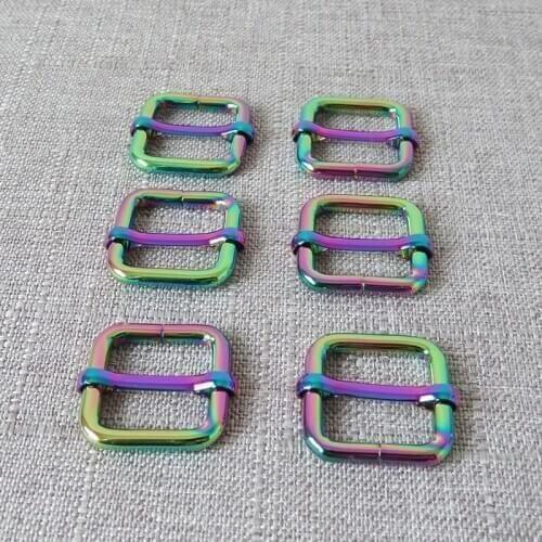 100Pcs 20mm Colourful Metal Buckle Hardware Slider Adjuster Bag Handbag Dog Pet Collar Clasp Sewing DIY Accessory Good Quality
