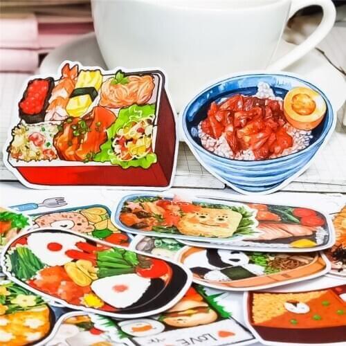 18PCS Cute Japanese bento Stickers Crafts And Scrapbooking stickers book Student label Decorative sticker kids toys