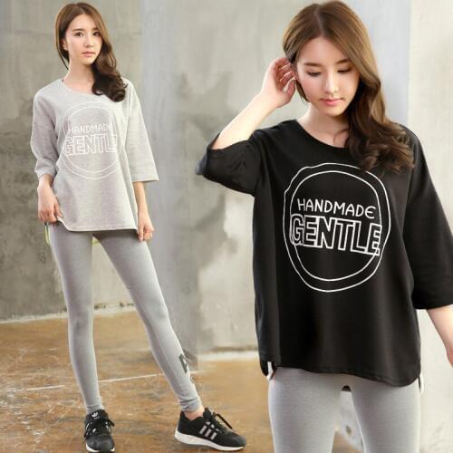 2pcs/set Loose Yoga Set Women Sport Suit Yoga Set Gym Workout Half Length Sleeve Fitness Crop Top + High Waist Seamless Leggings