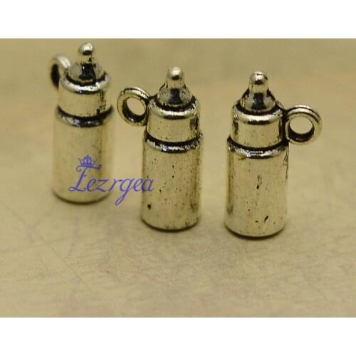 20pcs/lot--15x5x5mm, Antique silver plated 3D Baby Feeding Bottle Charms,DIY supplies,Jewelry accessories