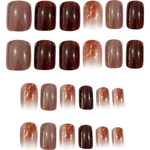 24pcs Various False Nails Full Cover Press On Coffin Ballerina Fake Nails