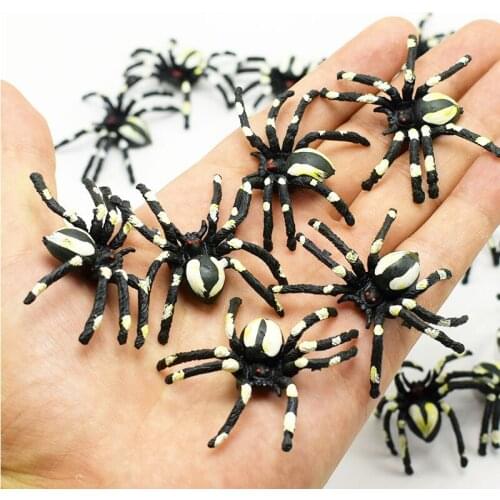 5PCS Strange new prank toy horror spoof scary simulation white flower spider Halloween April Fools Day trick toy