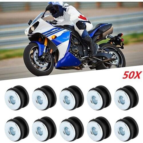 50PCS Rubber Motorcycle Grommet Fairing Bolt Bushing Part Fit for Honda Kawasaki