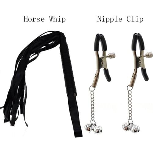 Sex BDSM Kits Sex Bondage Set Handcuffs Sex Games Whip Nipple Clamps Sex Toys For Couples Exotic Accessories