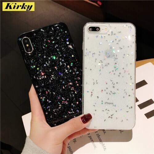 New Fashion Powder Bling Glitter Case For iPhone 12 11 Pro Max For iphone XS Max XR X 6s 8 7 Plus Transparent TPU Soft Cover