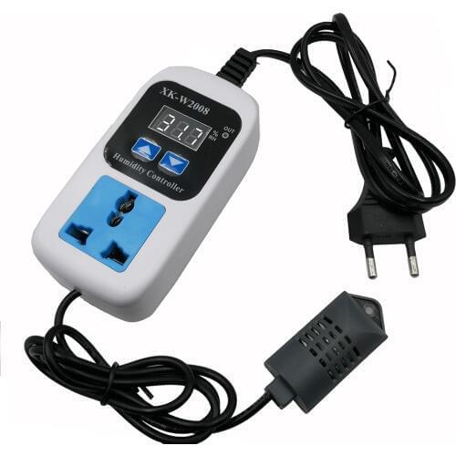 Digital Humidity Controller Hygrostat Humidity Moisture Control Switch Socket Outlet Inlet EU Plug Hygrometert 110-220V0%~99%RH