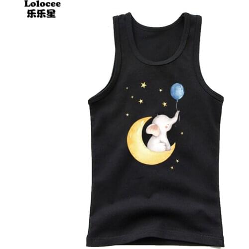 Baby Kids Summer Tank Cartoon Animals Girls Children Cute Sleeveless Summer Clothing Print Little Elephant Undershirt