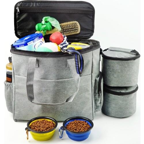 Pet Travel Bag For Dog Cat Week Away Tote Organizer Bag Dogs Travel Backpack Shoulder Bag Outdoor Hiking Travel Bowl For Option