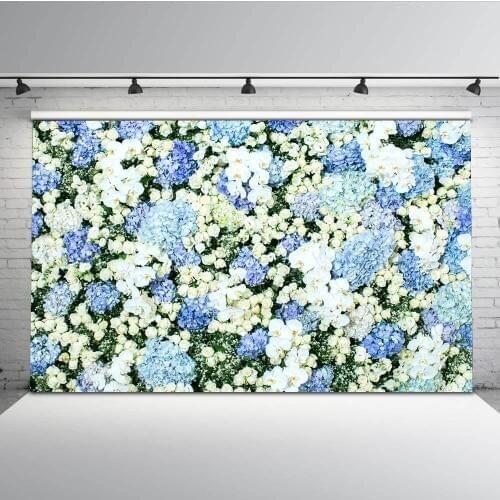 Mehofoto Blue Flower Photo Shoot Backdrops Married Wedding Background for Photography Studio Computer printed Custom G-607