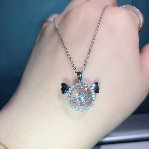 Huitan Lovely Pendant Necklace with Brilliant Cubic Zirconia Women for Party Delicate Accessories Good Quality New Trend Jewelry