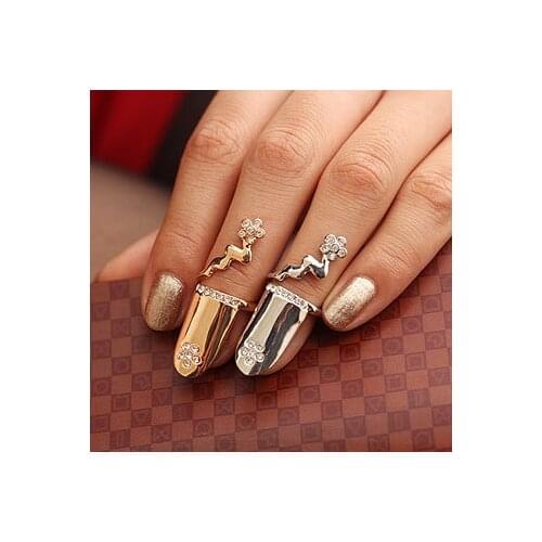Punk Street Shot New Fashion Personality Nail Ring Charm Finger Nail Rings For Women Lady Birthday Party Jewelry CR001