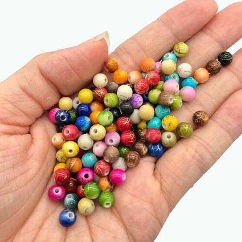 Round Acrylic Spacer Beads Imitation Pearls Loose Beads For Jewelry Making DIY Bracelet Necklace Accessories 6mm 100pcs