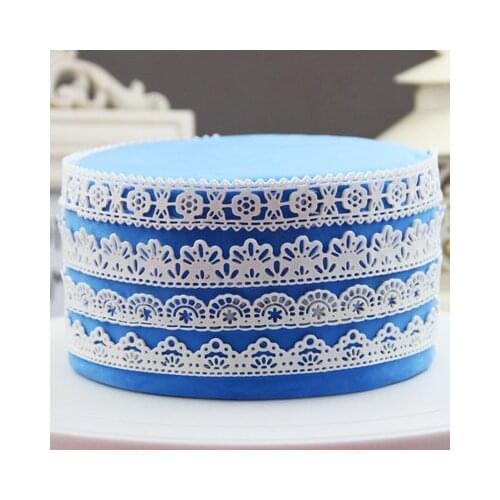 Suager lace mat L008 big flower lace edge decoration for cake mold lace tools flor cake ware
