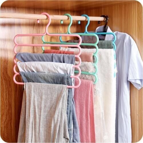 5 layers Non-silp MultiFunctional Clothes Hangers Pants Storage Hangers Clothes Rack Space Saving Wardrobe Home Organizer Rack