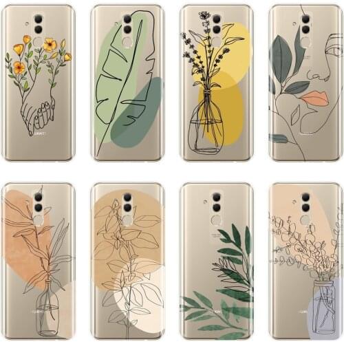 Aesthetic Flower Art Floral Soft Back Cover For Huawei Mate 7 8 9 10 20 Lite Phone Case Silicone For Huawei Mate 9 10 20 Pro