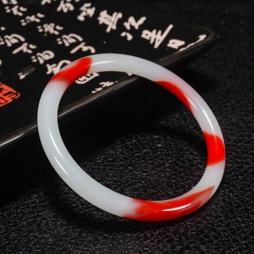 Natural Chinese Colored Jade Hand-carved Jade Bracelet Fashion Boutique Jewelry Round Jade Bracelet Give Girlfriend and Mother