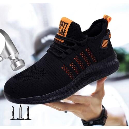 New safety shoes mens light anti-smashing breathable steel toe safety outdoor work worker protection shoes 48 yards sports