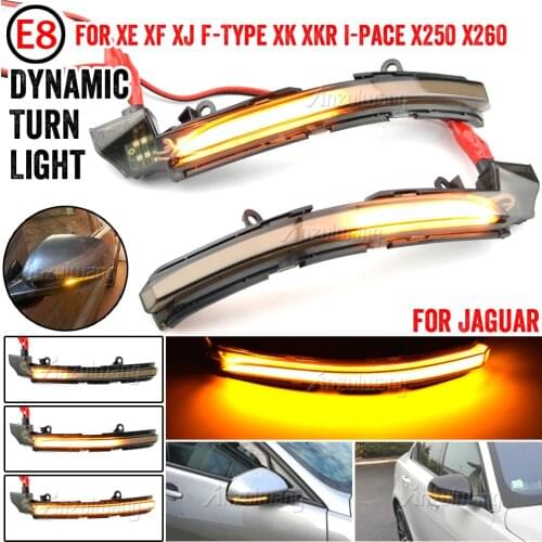 Pair LED Dynamic Side Rearview Mirror Indicator Light Turn Signal Lights Lamp for Jaguar XE XF XJ F-TYPE XKR IPACE X250 X260