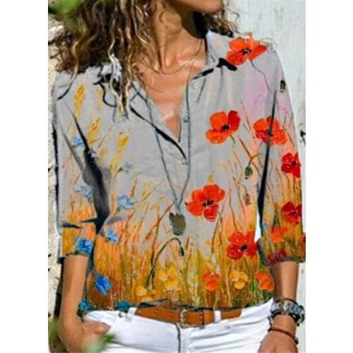 Pop Vogue Long Sleeve Women Shirts Casual Shirts Women Loose Tops