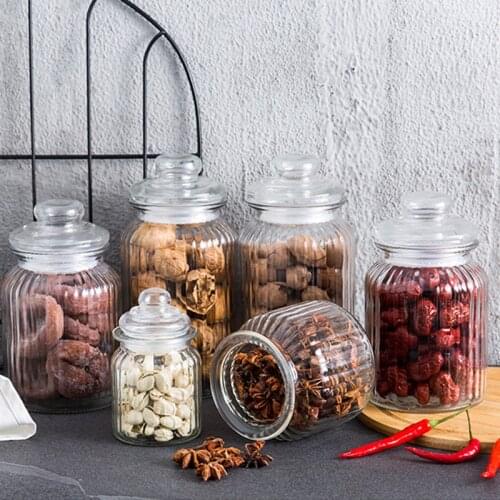 Transparent Round Clip Top Storage Jar With Airtight Seal Lid Storage Tanks Food Cereal Container Supplies