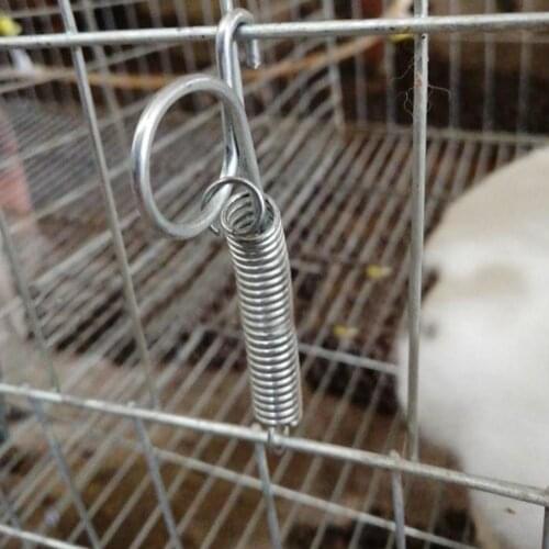 10Pcs Metal Material Spring Hook Multifunctional Fixing Metal Sturdy Tension Spring For Chicken Cage Silver Multi-purpose Toy
