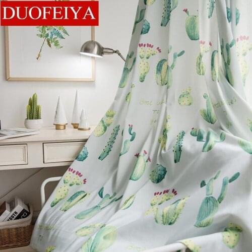 Modern Boutique Curtains for Living Dining Room Bedroom Plant Simple Polyester Cotton Printed Curtain Fabric