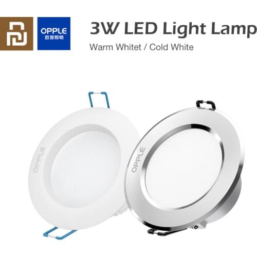 Xiaomi Mijia OPPLE Ultra Thin Downlight 3W LED Light White/Warm White Lamp Round Ceiling Light for Home Office 7-8cm Hole