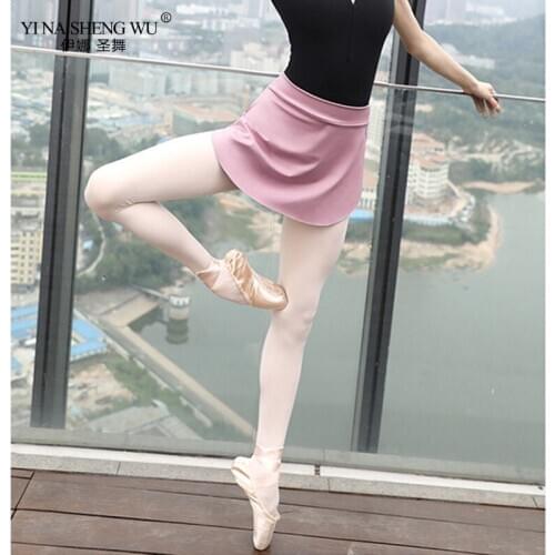 New Ballet Dance Skirt Adult Black Ballet Tutu Women Ballerina Dance Wear Side Split Short Skirt Accessory Summer 8 Colors