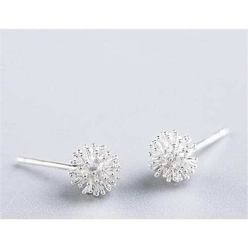 Fashion 925 Sterling Silver Women Jewelry Dandelion Hypoallergenic Stud Earrings For Girls Kid Brincos dz714