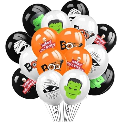 12inch 15pcs Happy Halloween Latex Balloons Inflatable Helium Air Balloon Kids Toys Halloween Party decoration Supplies Globo