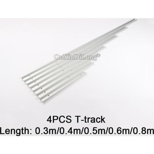 4PCS Length 300mm/400mm/500mm/600mm/800mm Standard Aluminium T-track Woodworking T-slot Miter Track/Slot For Router Table