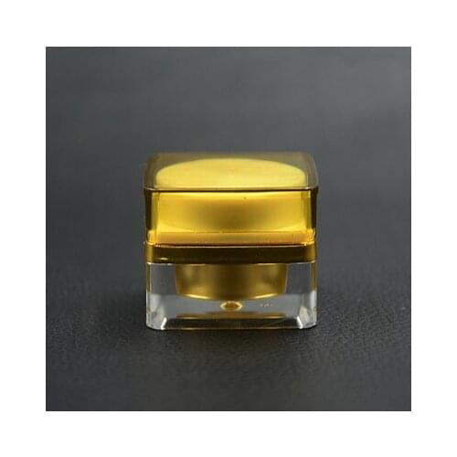 5g gold square shape acrylic cream bottle cosmetic container cream jar Cosmetic Jar,Cosmetic Packaging
