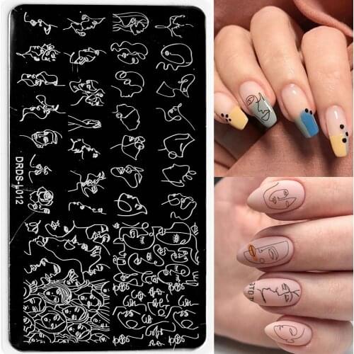 1Pc Abstract Double-Face Nail Art Stamping Plates 6*12cm Nail Stamping Plates 16 types Manicure Nail Tools Template DRDS X07 X08