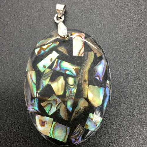 Free shipping Fashion Jewelry New Zealand Abalone Shell Oval Pendant Bead MC8557