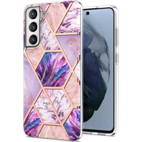 Luxury Case for Galaxy A82 A22 A32 A42 5G A52 A72 A12 A51 A71 A50 A21S A02 S21 FE S20 Ultra Electroplated Geometric Marble Cover