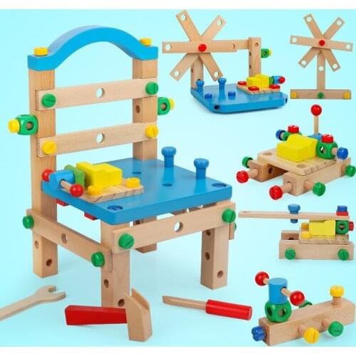 Childrens Educational Multifunctional Disassembly And Assembly Screw Chair Set Toy Hands-on Disassembly And Assembly Tool Chair