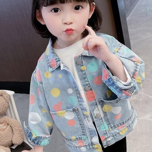 Girls Babys Kids Coat Jacket Outwear 2021 Dots Spring Autumn Overcoat Plus Size Top Cardigan Toddler Childrens Clothing