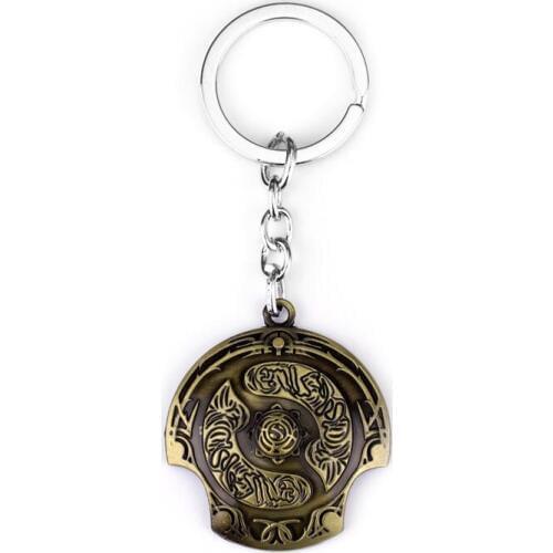 Dongsheng Game Dota 2 Keychain Alloy Immortal Champion Shield Bronze Metal Key Rings For Gifts Chaveiro Key Chain