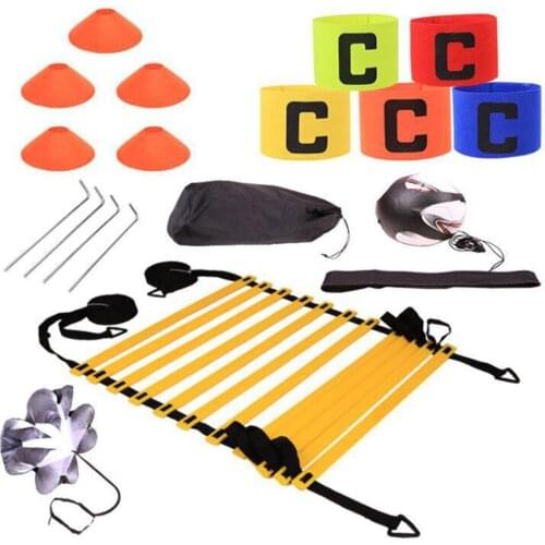 Football Training Aid Football Agility Training Ladder Band Sign Discs Resistance Parachute Set