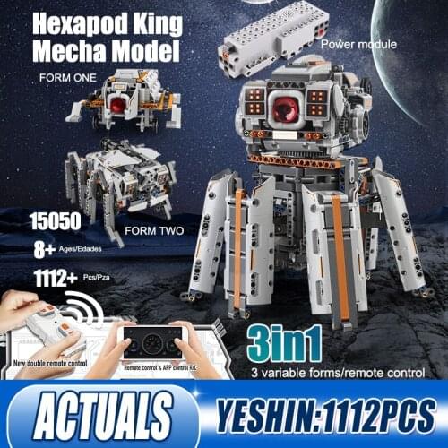 MOULD KING 15050 Star Toys APP RC Motorized Uranus Heka Model Six-Legged Robot 3-In-1 Building Blocks Bricks Kids Christmas Gift