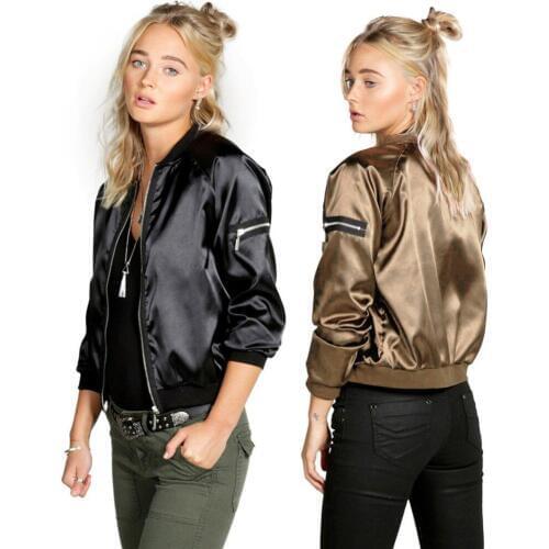 2018 New Fashion Autumn Women Bomber Jackets Parkas Cool Black Zipper Kackets Coats Streetwear Basic jaqueta feminina chaquetas