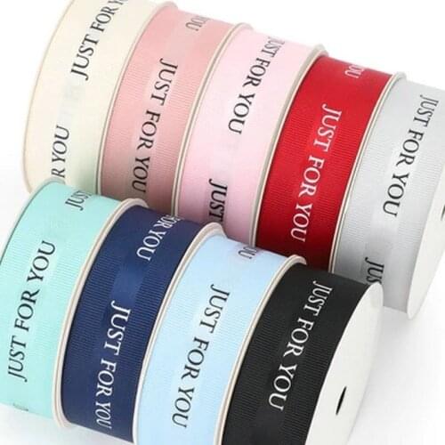 Hot 5 Yards Flower Wrapping Ribbon Grosgrain 25MM DIY Handmade Gift Wrapping Ribbon Bouquet Ribbons Threaded Ribbon Just For You