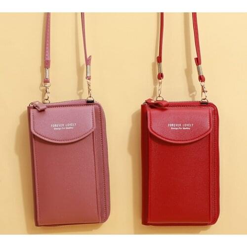Candy Color Small Phone Purse for Women Mini PU Leather Crossbody Shoulder Bag Female Cute Handbags Pocket