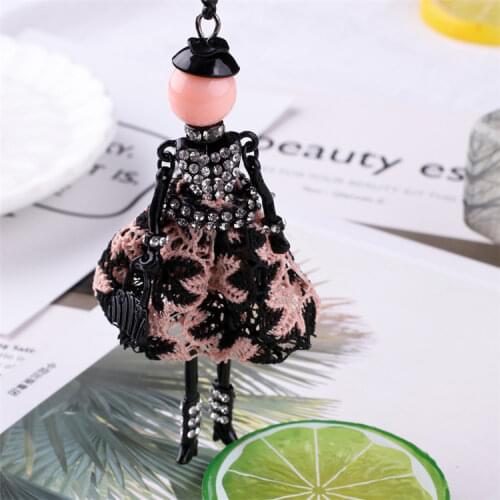 Statement Flower Doll Necklace Dress Handmade French Doll Pendant 2018 News Alloy Girl Women Flower Fashion Jewelry