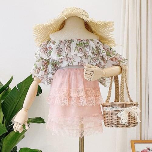 Melario Print Girls Summer Dress Floral Mesh Baby Kids Short Sleeve Dresses Little Girls Clothes Vestidos Kids Dresses for Girls