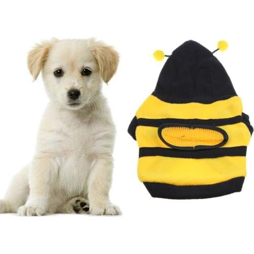 Cute Pets T Shirt Bumble Bee Puppy Dog Clothes Pet Cat Vest Cotton T Shirt Pug Apparel Costumes Dog Clothes Lovely Small Dogs