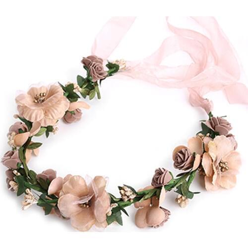 Fashion Women Wedding Flower Hair Garland Crown Headband Floral Wreath Hairband